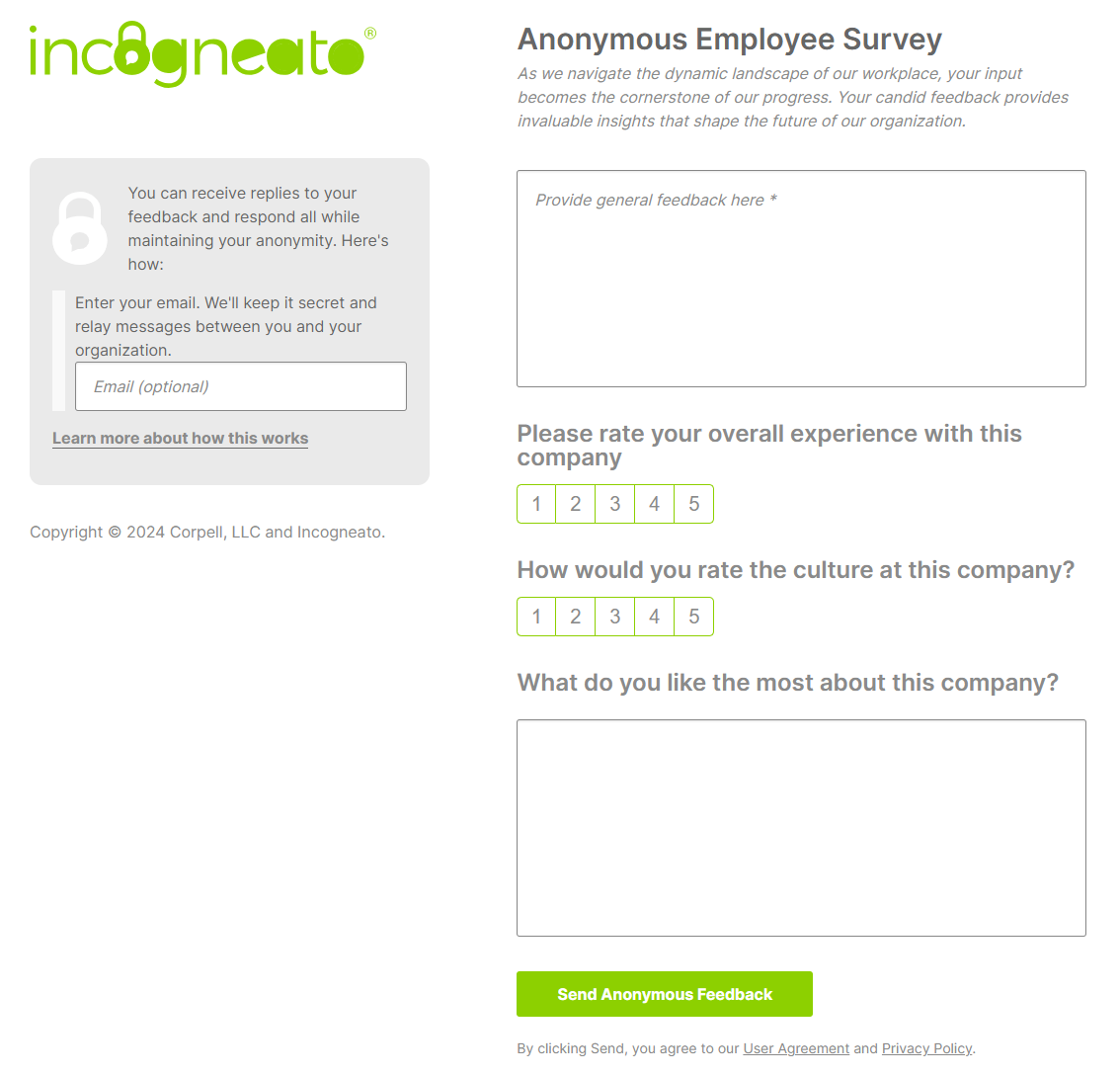 Anonymous Employee Survey